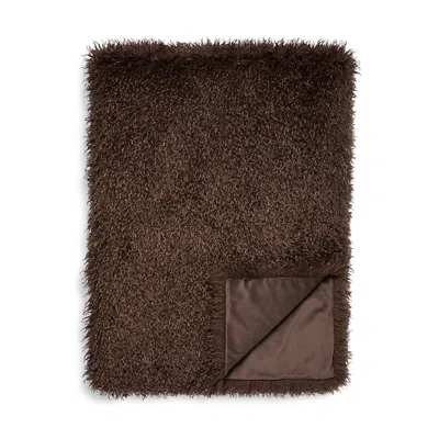 Hudson Park Collection Mongolian Faux Fur Throw Blanket - Exclusive In Brown
