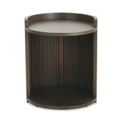 Hudson Park Collection Rowe Fidi Alternate Round End Table In Brown