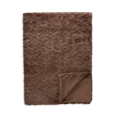 Hudson Park Collection Sheepskin Faux Fur Throw Blanket - Exclusive In Brown