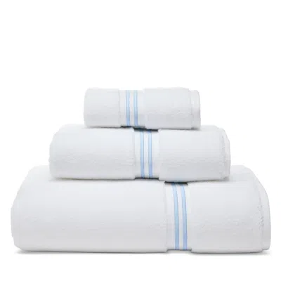 Hudson Park Collection Turkish Border Hand Towel One Sided Embroidery - Exclusive In Blue
