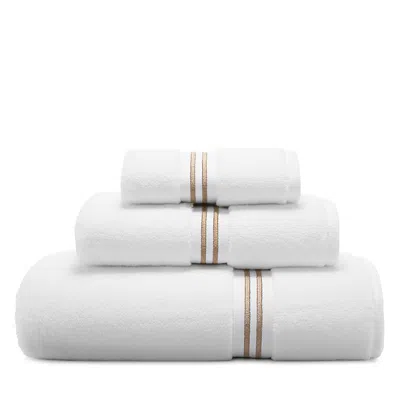Hudson Park Collection Turkish Border Tub Mat Towel In White