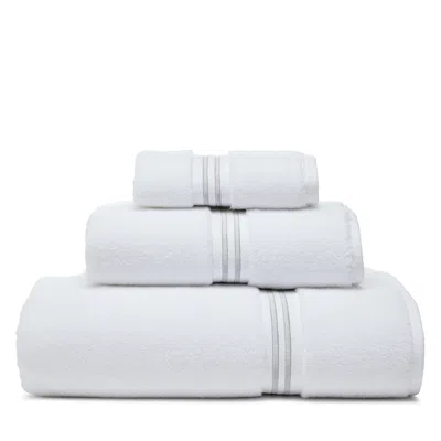 Hudson Park Collection Turkish Border Tub Mat Towel In White