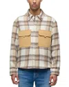 Hudson Plaid Flap Pocket Button Shirt In Neutral