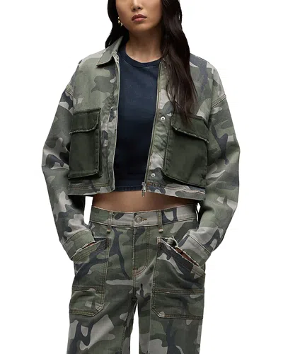Hudson Printed Cropped Chore Jacket In Multi