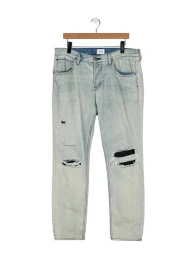 Pre-owned Hudson Printed Straight Leg Pants In Blue