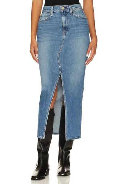 Hudson Reconstructed Midi Jean Skirt In Lucent In Sugarcoat