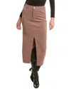 Hudson Jeans Reconstructed Midi Skirt In Brown