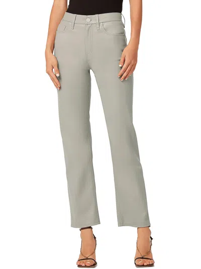 Hudson Remi High-rise Vegan Leather Straight Pant In Grey
