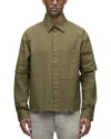 Hudson Rex Layered Button Front Shirt In Green