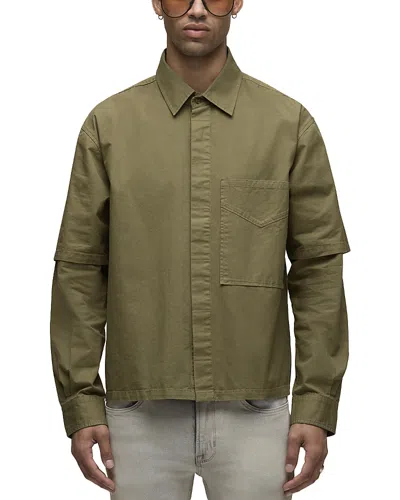 Hudson Rex Layered Button Front Shirt In Green