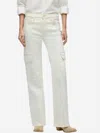 Hudson Rosie Cargo Jeans In Ecru