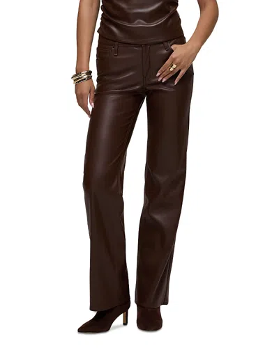 Hudson Rosie Faux Leather High Rise Wide Leg Jeans In Chicory Coffee In Brown