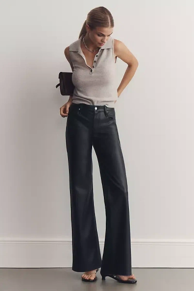 Hudson Rosie Faux-leather High-rise Wide-leg Pants In Black