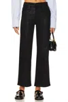 Hudson Rosie High-rise Wide Leg Ankle Jean In Black Coated In Black