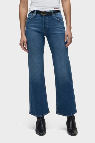 Hudson Rosie High-rise Wide Leg Ankle Jeans In Blue