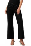 Hudson Rosie High Rise Wide Leg Ankle Jeans In Coated Black In Black