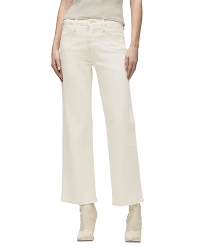 HUDSON ROSIE HIGH RISE WIDE LEG ANKLE JEANS IN ECRU