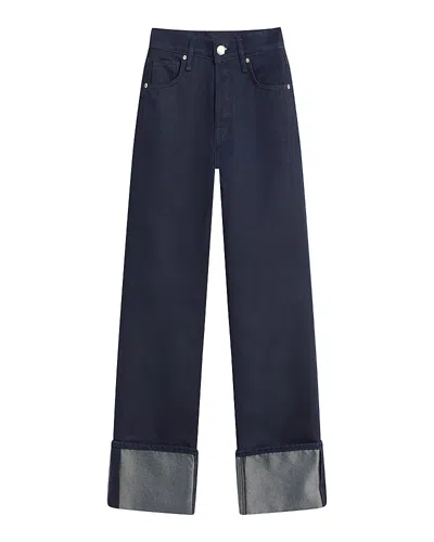 Hudson Rosie High Rise Wide Leg Ankle Jeans In Indigo Metallic In Blue