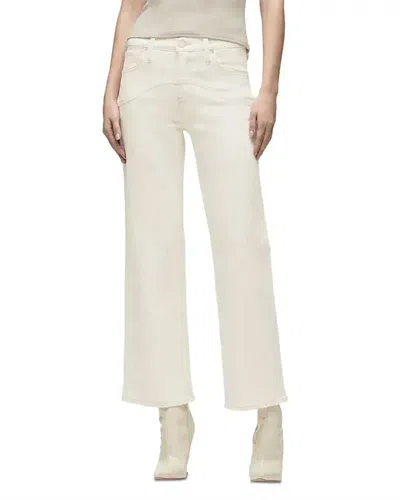 Hudson Rosie High Rise Wide Leg Ankle With Curved Yoke Jeans In Ecru In White