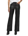 Hudson Rosie High Rise Wide Leg Faux Leather Jeans In Black In Black