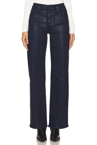 Hudson Rosie High Rise Wide Leg Jeans In Mood Indigo Coated In Black