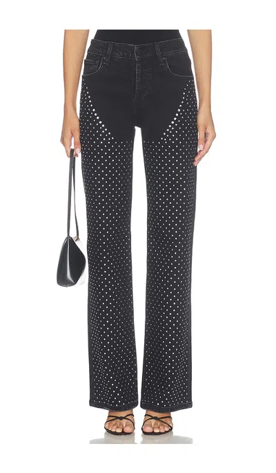 Hudson Rosie High Rise Wide Leg Jeans With Embellishment In Multi