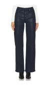 Hudson Women's Rosie High-rise Wide Leg Ankle Jean In Coated Black In Mood Indigo Coated