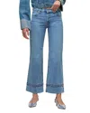 Hudson Rosie High Rise Wide Leg Raw Hem Ankle Jeans In Express In Blue