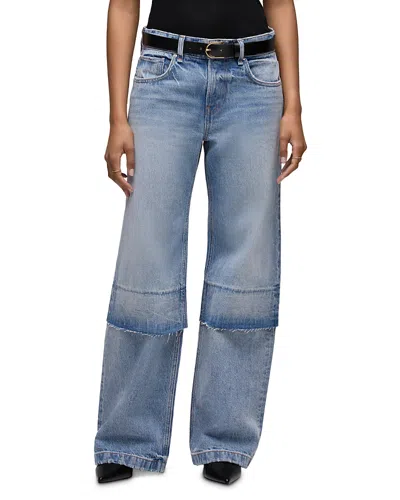 Hudson Rylee Layered High Rise Loose Wide Leg Jeans In London Bridge In Multi