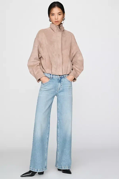 Hudson Rylee Loose Mid Rise Wide Leg Jeans In White