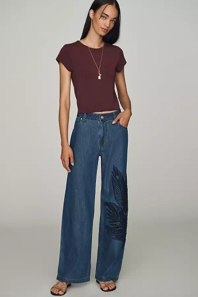 Hudson Rylee Low-rise Loose Wide-leg Jeans In Blue