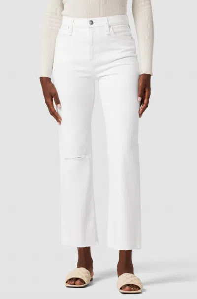 Hudson Shadow Remi Crop Straight Leg Jeans In Destructed White