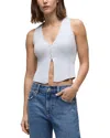 Hudson Sleeveless V Neck Sweater In White