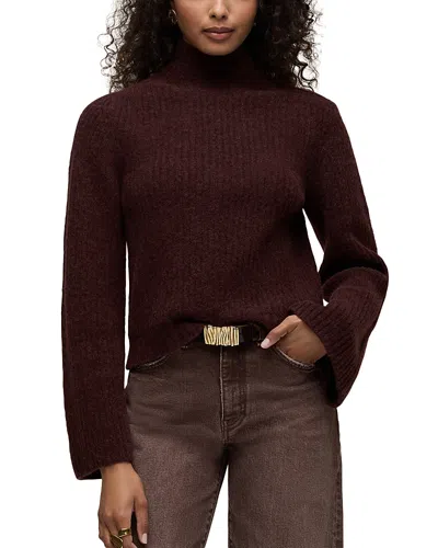 Hudson Spencer Zipped Shoulder Sweater In Brown