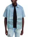 Hudson Spring Break Short Sleeve Button Front Denim Shirt In Spring Break