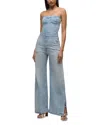 Hudson Jeans Strapless Wide Leg Jumpsuit In Blue