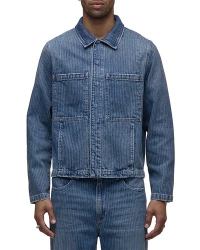 Hudson Striped Denim Work Jacket In Blue