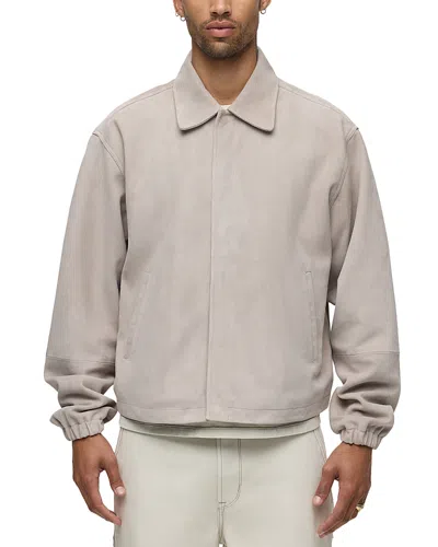 Hudson Suede Coach Jacket In Suede Birch