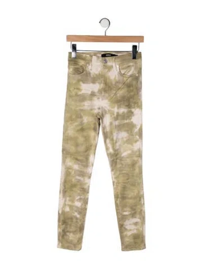 Pre-owned Hudson Tie-dye Print Skinny Leg Pants W/ Tags In Green