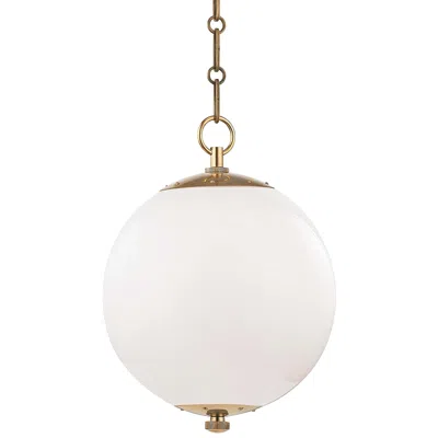 Hudson Valley 11 1/2" Sphere No.1 Brass And White Globe Mini Pendant