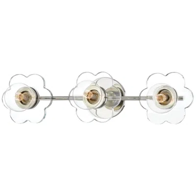 Hudson Valley Alexa 22" 3-light Nickel Flower Globe Glass Bath Light