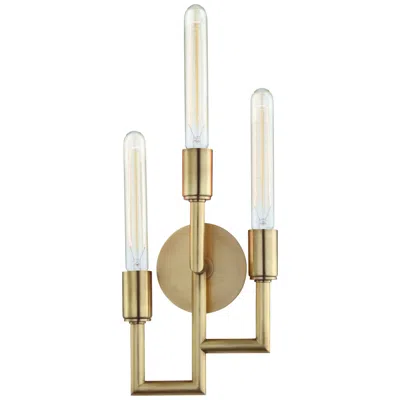 Hudson Valley Angler 20" High Aged Brass 3-light Wall Sconce