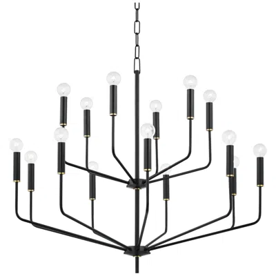 Hudson Valley Bailey 15 Light Chandelier Aged Brass/soft Black