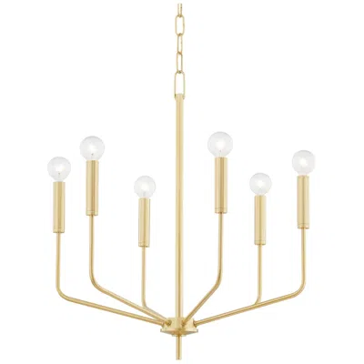 Hudson Valley Bailey 24" Wide Aged Brass 6-light Chandelier