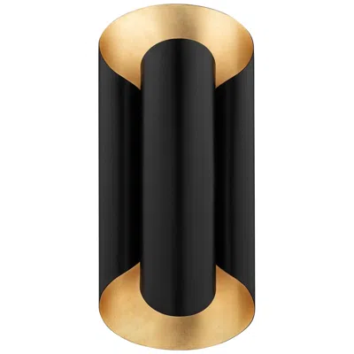 Hudson Valley Banks 16 3/4"h Gold Leaf And Black Wall Sconce