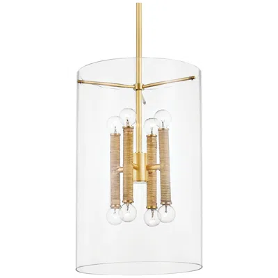 Hudson Valley Barlow 14 3/4" Wide Aged Brass 8-light Cylinder Chandelier