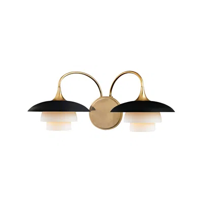 Hudson Valley Barron 8 1/4" High 2-light Aged Brass Modern Wall Light