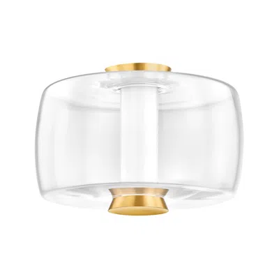 Hudson Valley Beau 15" Wide Led Clear Glass And Brass Ceiling Light