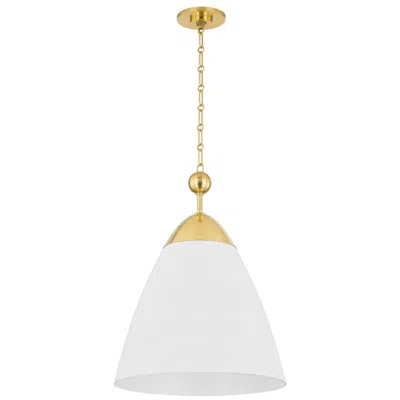Hudson Valley Becki Owens Bronson 20" Brass And White Plaster Pendant