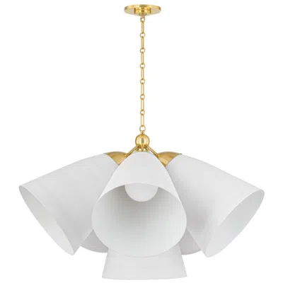 Hudson Valley Becki Owens Bronson 38" Brass And White Plaster Pendant